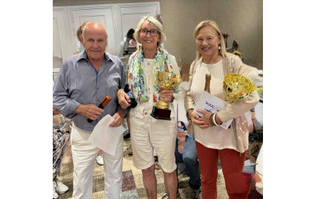 Alain Bekerman et les gagnantes du Trophée Open, Marie Baschet et Armelle Rousselin.
